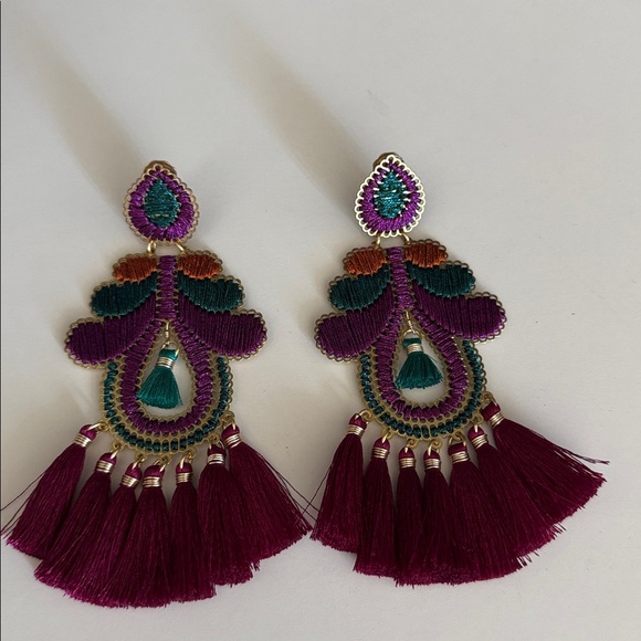 Colorful Tassel Earrings - Picture 2 of 3